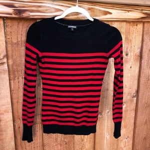 Express striped black and red sweater, size XS